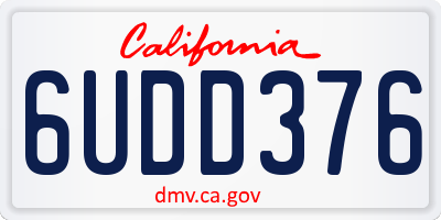CA license plate 6UDD376