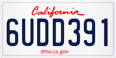 CA license plate 6UDD391