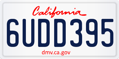 CA license plate 6UDD395