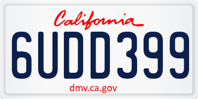 CA license plate 6UDD399