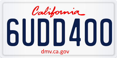 CA license plate 6UDD400