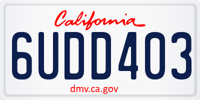 CA license plate 6UDD403