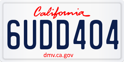 CA license plate 6UDD404