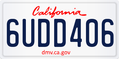 CA license plate 6UDD406