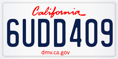 CA license plate 6UDD409