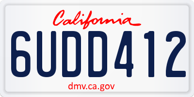 CA license plate 6UDD412