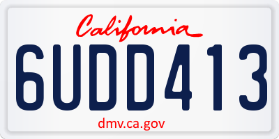 CA license plate 6UDD413
