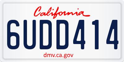 CA license plate 6UDD414