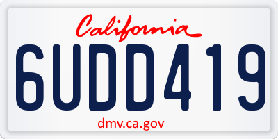 CA license plate 6UDD419