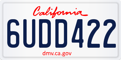 CA license plate 6UDD422
