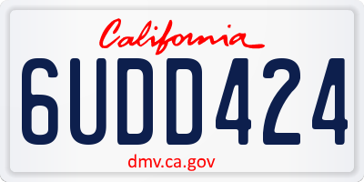 CA license plate 6UDD424