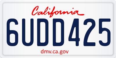 CA license plate 6UDD425