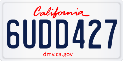 CA license plate 6UDD427