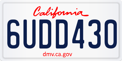 CA license plate 6UDD430