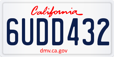 CA license plate 6UDD432