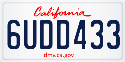CA license plate 6UDD433