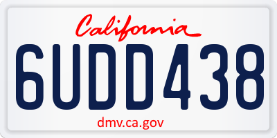 CA license plate 6UDD438