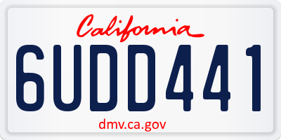 CA license plate 6UDD441