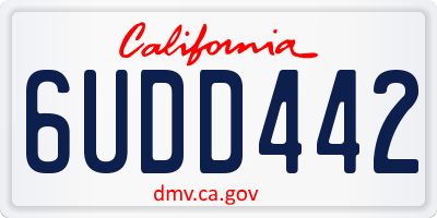 CA license plate 6UDD442