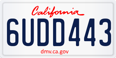 CA license plate 6UDD443
