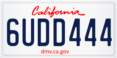 CA license plate 6UDD444