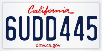CA license plate 6UDD445