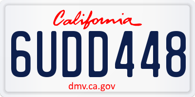 CA license plate 6UDD448