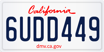 CA license plate 6UDD449