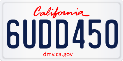 CA license plate 6UDD450