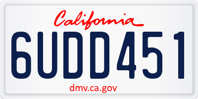 CA license plate 6UDD451