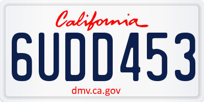 CA license plate 6UDD453