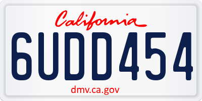 CA license plate 6UDD454