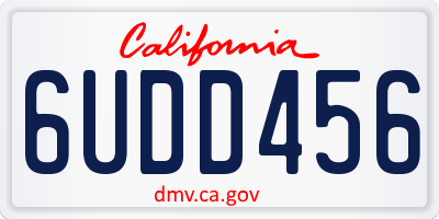 CA license plate 6UDD456