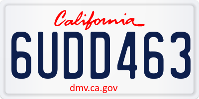 CA license plate 6UDD463