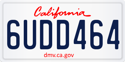 CA license plate 6UDD464