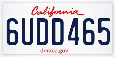 CA license plate 6UDD465