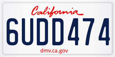 CA license plate 6UDD474