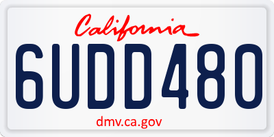 CA license plate 6UDD480