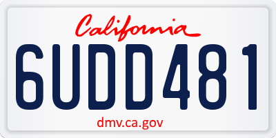 CA license plate 6UDD481