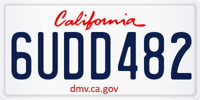 CA license plate 6UDD482