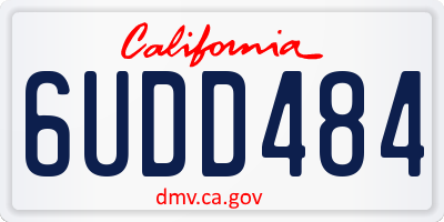 CA license plate 6UDD484