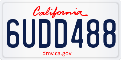 CA license plate 6UDD488