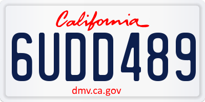 CA license plate 6UDD489