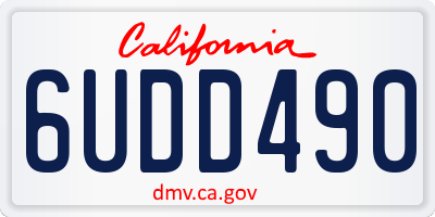CA license plate 6UDD490