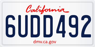 CA license plate 6UDD492