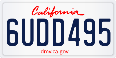 CA license plate 6UDD495