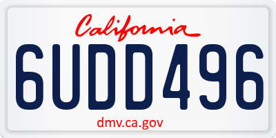 CA license plate 6UDD496