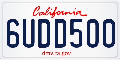 CA license plate 6UDD500