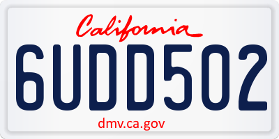 CA license plate 6UDD502