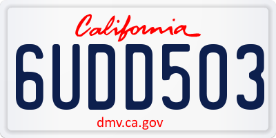 CA license plate 6UDD503